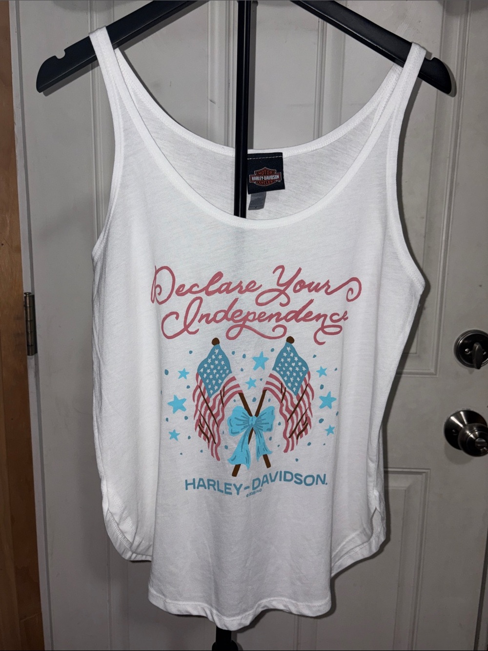 Harley Davidson White Coquette Americana Tank Top